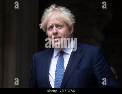 London, UK. 13th Oct, 2020. Boris Johnson, Prime Minister of the UK, leaves for the Cabinet meeting. Credit: Mark Thomas/Alamy Live News Stock Photo