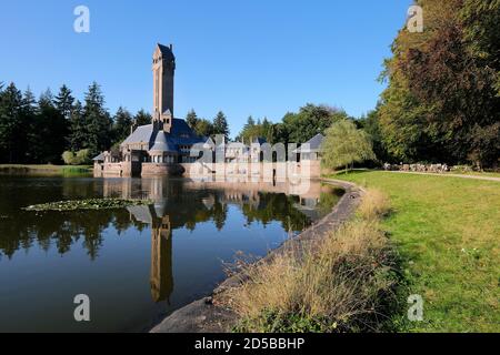 Hunting lodge St. Hubertus in the National Park De Hoge Veluwe with the museum Kröller-Müller, province of Gelderland, Netherlands. Stock Photo