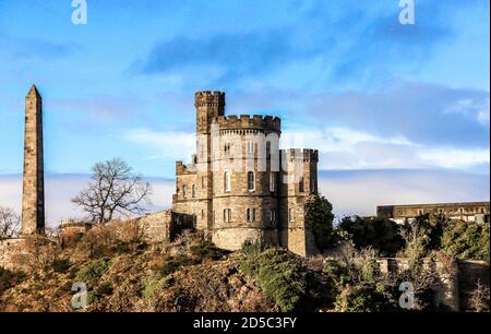 Governor's House of the Old Calton Jail on top of Calton hill. Edinburgh, Scotland. Stock Photo