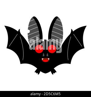 Bat character for Halloween isolated on a white background. Vector cartoon flat illustration. Stock Vector