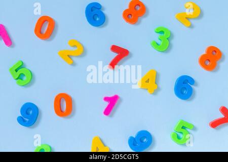 Colorful numbers background top view Stock Photo