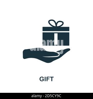 Gift icon. Simple element from loyalty program collection. Filled Gift icon for templates, infographics and more Stock Vector