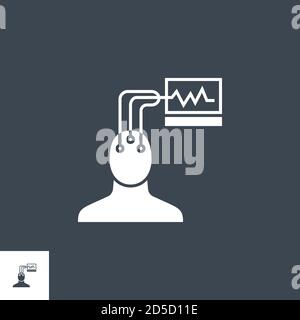 Electroencephalography related vector glyph icon. Stock Vector