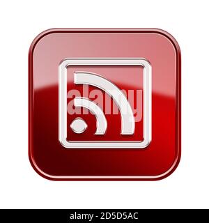WI-FI icon glossy red, isolated on white background Stock Photo - Alamy