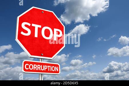 Stop Corruption Stock Photo