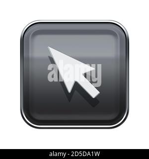 Cursor icon glossy grey, isolated on white background Stock Photo