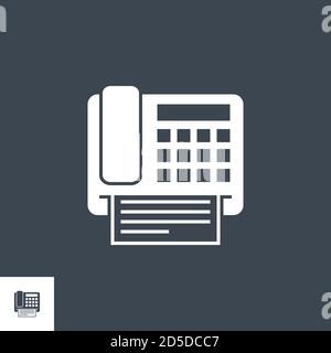 Fax related vector glyph icon. Stock Vector