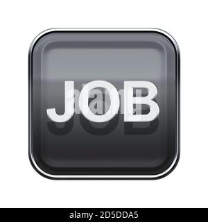 Job icon glossy grey, isolated on white background Stock Photo