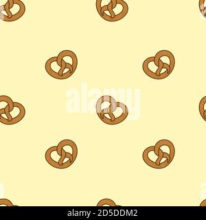 Seamless bretzel pattern for Oktoberfest decoration Stock Vector