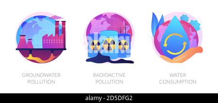 Water pollution vector concept metaphors Stock Vector