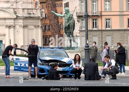 Rome, Italy. 12th Oct, 2020. Actor Tom Cruise and actress Hayley Atwell on the set of the film Mission Impossible 7 at Imperial Fora in Rome. Rome (Italy), October 12th 2020 Photo Samantha Zucchi Insidefoto Credit: insidefoto srl/Alamy Live News Stock Photo