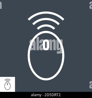 Wireless Computer Mouse Line Icon Stock Vector