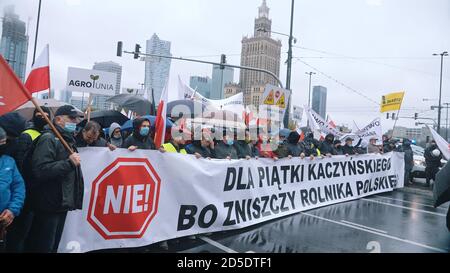 Warsaw, Poland 13.10.2020 - Protest of the Farmers Hand siren