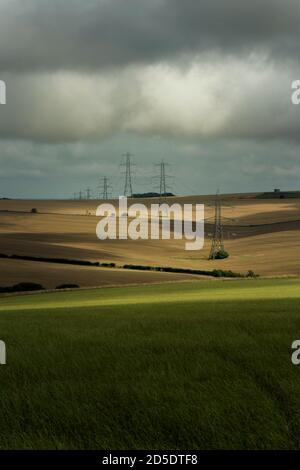 Electric Pylons in the countryside Stock Photo - Alamy