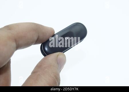 A picture of wifi mini camera for home security on white background Stock Photo