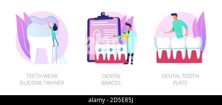 Teeth straightening vector concept metaphors. Stock Vector