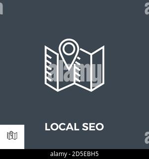 Local SEO Line Icon Stock Vector