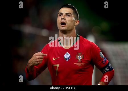 Faro, Portugal. 13th Oct, 2020. Portuguese soccer star Cristiano Ronaldo has tested positive for COVID-19, PortugalÃs Football Federation said in a statement in Lisbon, Portugal, on October 13, 2020. The 35-year-old Juventus striker will miss WednesdayÃs UEFA Nations League game against Sweden but is 'well, has no symptoms and is in isolation', the federation said. Credit: Pedro Fiuza/ZUMA Wire/Ģ����ý Live News Stock Photo