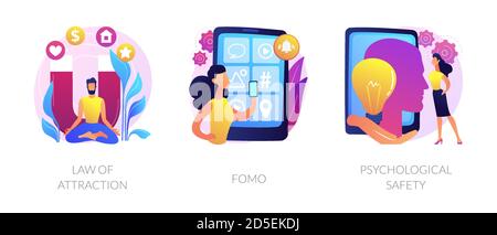 Positive and negative emotions abstract concept vector illustrations ...