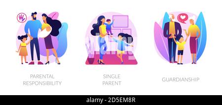 Child custody abstract concept vector illustrations. Stock Vector