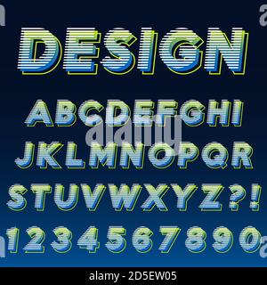 Letter Alphabet With Numbers Modern Effect Design Stock Vector