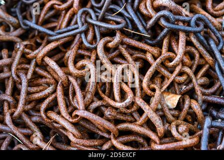 Rusty old chain, texture.  Rusty old chain, texture. Stock Photo