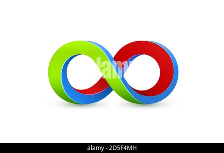 Infinity color icon, sign element geometric, Vector illustration Stock Vector