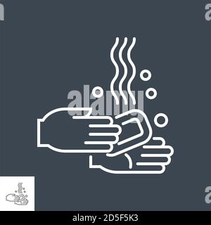 Hand Washing related vector thin line icon Stock Vector