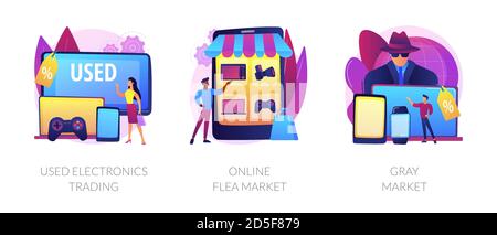 Second-hand device purchasing vector concept metaphors. Stock Vector