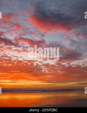 Coastal sunset on Costa Rican beach Stock Photo