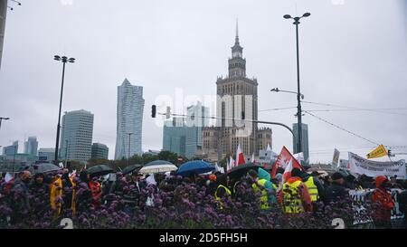 Warsaw, Poland 13.10.2020 - Protest of the Farmers Hand siren