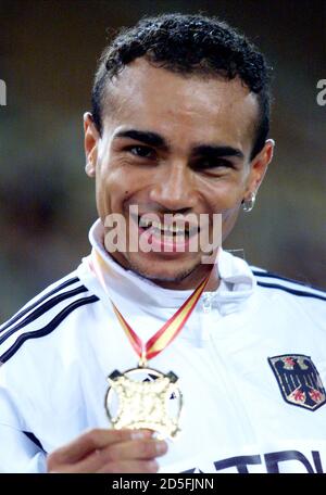 Germany's Charles Michael Friedek in action during the Men's Triple