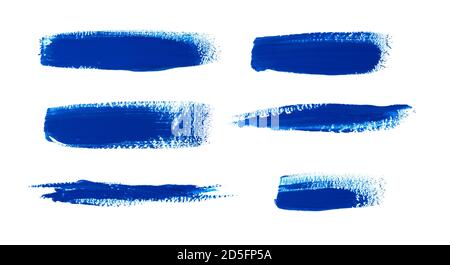 Oil paint spot isolated on white background. Collection of abstract acrylic brush strokes. Stock Photo