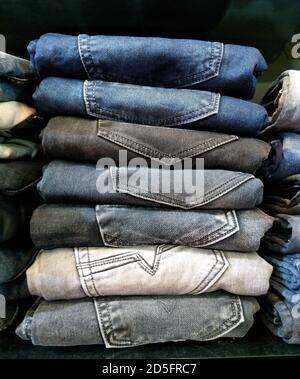 A picture of jeans with selective focus Stock Photo