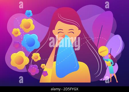 Seasonal allergy concept vector illustration. Stock Vector
