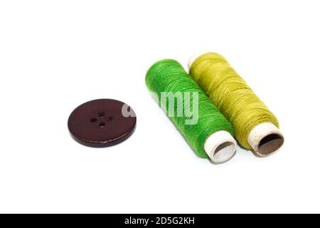 A picture of thread roll with white background Stock Photo