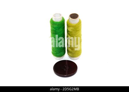 A picture of thread roll with white background Stock Photo
