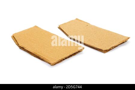 A picture of Corrugated Cardboard Sheets on white background Stock Photo