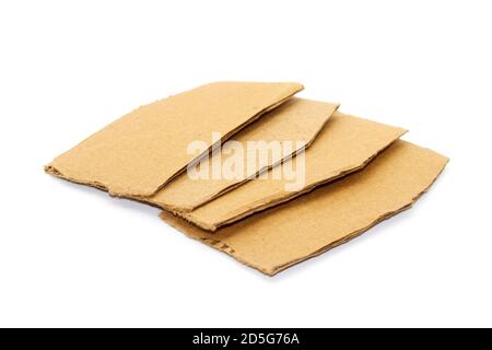 A picture of Corrugated Cardboard Sheets on white background Stock Photo
