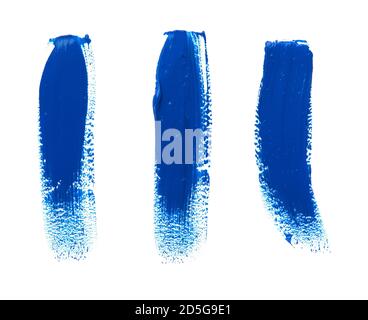 Oil paint spot isolated on white background. Collection of abstract acrylic brush strokes. Stock Photo