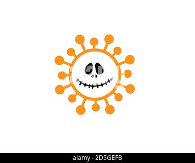 Corona Halloween Flat Icon on white background in vector illustration Stock Vector