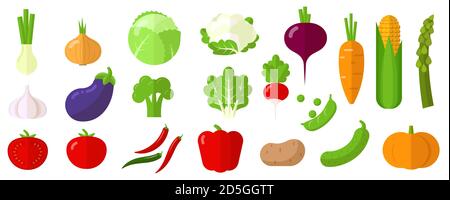 vegetables design element set. Stock Vector