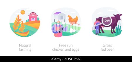 Ecological farming abstract concept vector illustrations. Stock Vector