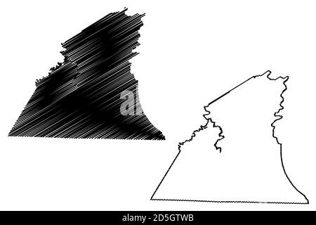 McCreary County, Kentucky (U.S. county, United States of America, USA, U.S., US) map vector illustration, scribble sketch McCreary map Stock Vector