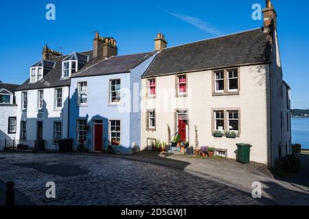 Colourful houses on the High Street in South Queensferry, Scotland, UK Stock Photo