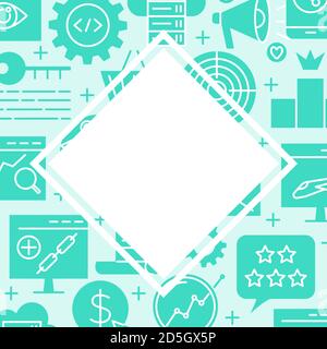 Website promotion banner in flat style with place for text Stock Vector