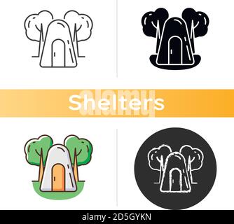 Single-person air raid shelter icon Stock Vector