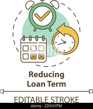 Reducing loan term concept icon Stock Vector