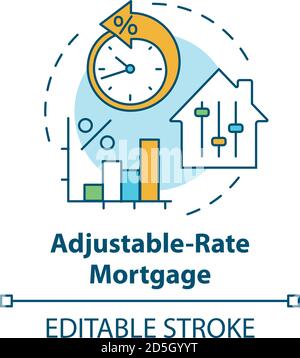 Adjustable-rate mortgage concept icon Stock Vector