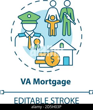 VA mortgage concept icon Stock Vector